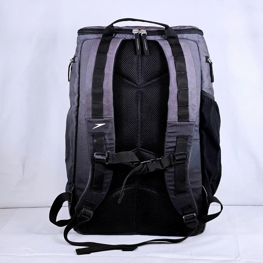 Speedo Team Stereo Backpack Charcoal Black Swim Gear Bag Training Rucksack
